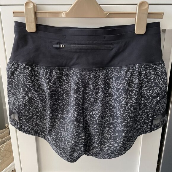 Lululemon Pace Perfect Short (3") Running Activewear Lined Soundwave Blk Wht 6 - Picture 4 of 11